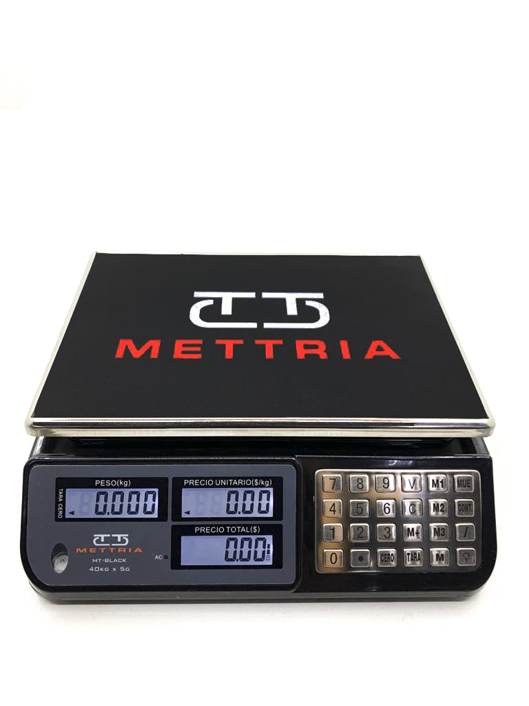 Báscula Digital Comercial Mettria Mtn Black-40kg Contadora