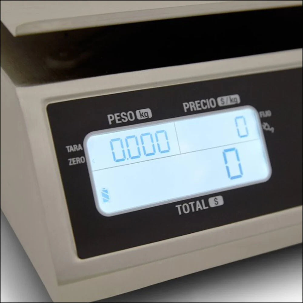 Báscula Digital Torrey MFQ-40 Capacidad de 40 kg Función peso precio y caja registradora Acero Inoxidable