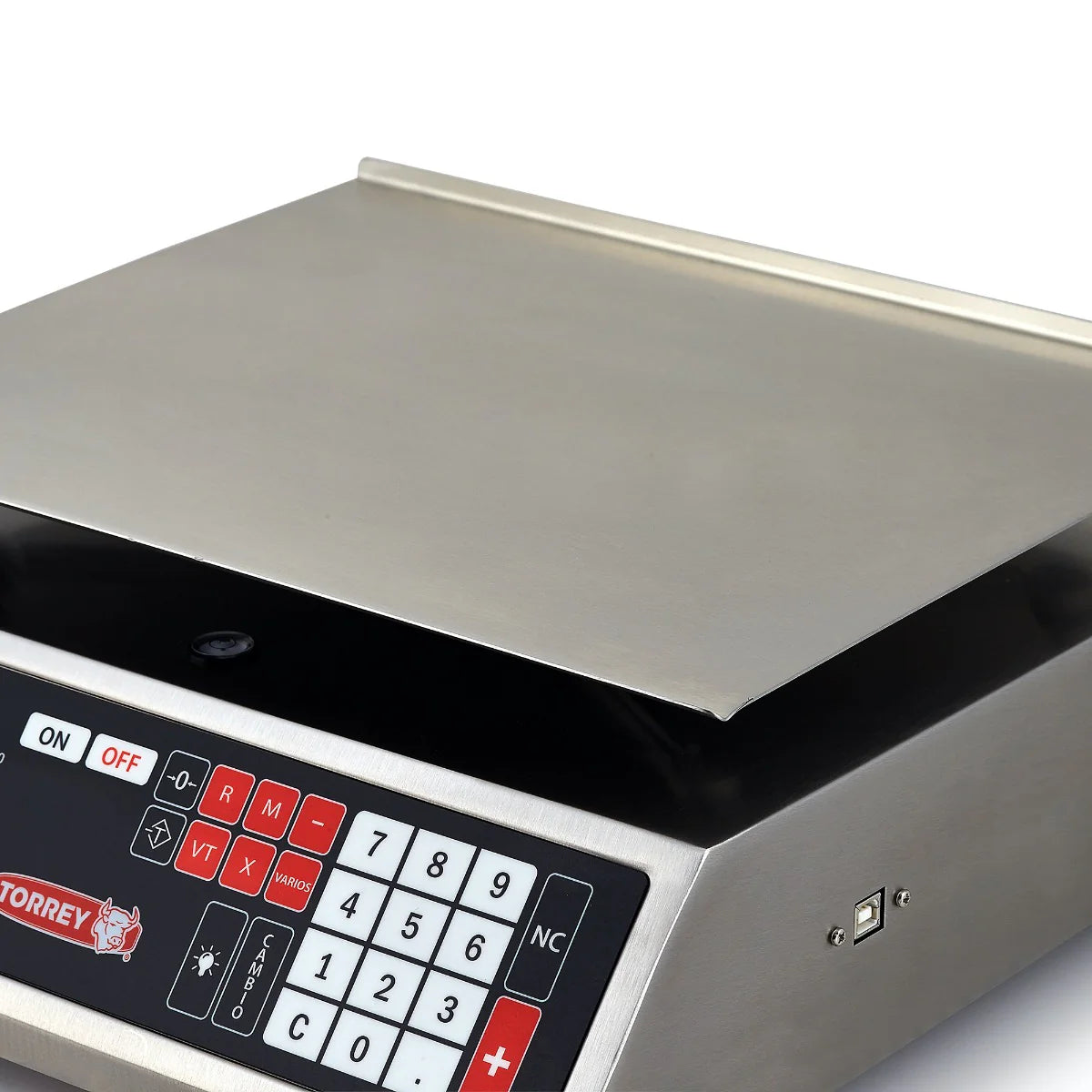 Báscula Digital Torrey MFQ-40 Capacidad de 40 kg Función peso precio y caja registradora Acero Inoxidable