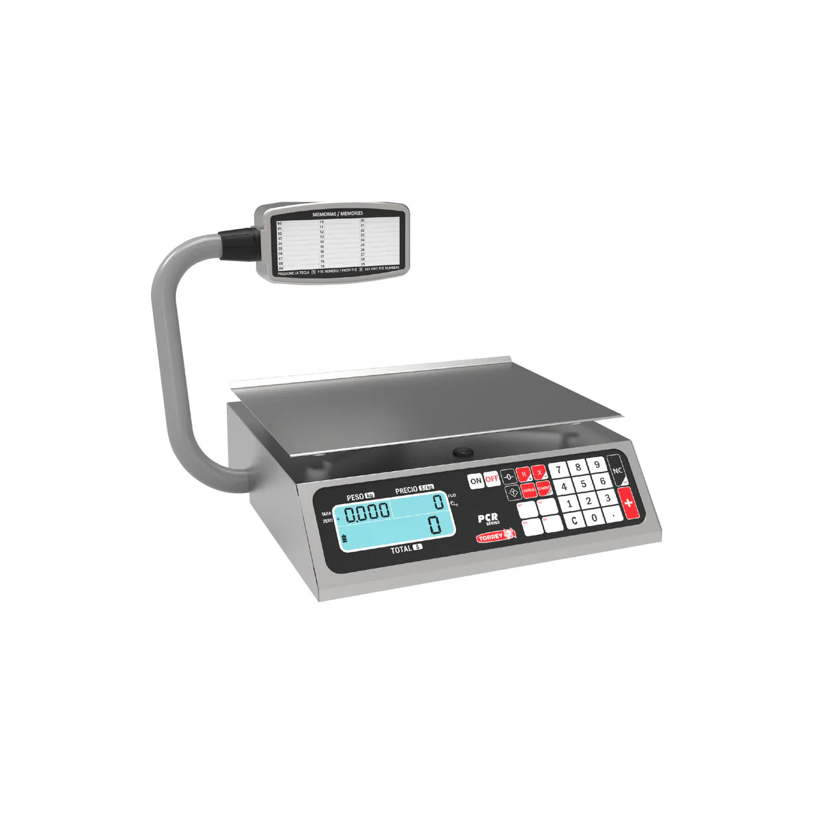 Báscula Digital Torrey PCR40TN 40kg 5 gramos precisión Acero Inoxidable Batería Recargable