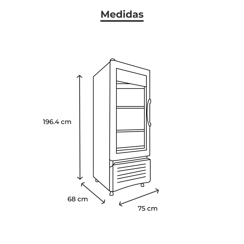 Refrigerador Comercial Vertical Torrey Tvc19 Rango de temperatura 2° A 7°c 1 puerta Refresquero
