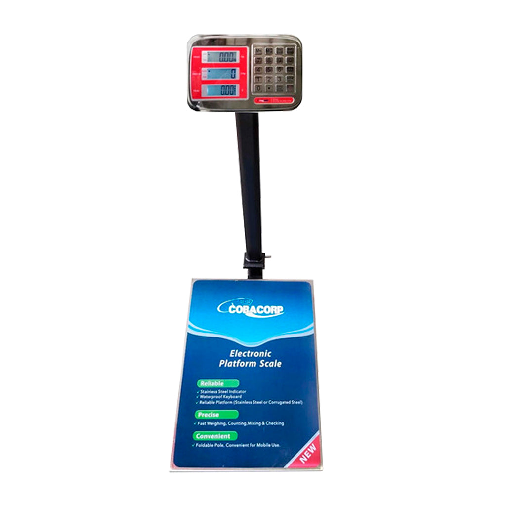 Báscula Digital Comercial Plataforma 300kg Cobacorp Uso Rudo Acero Inoxidable