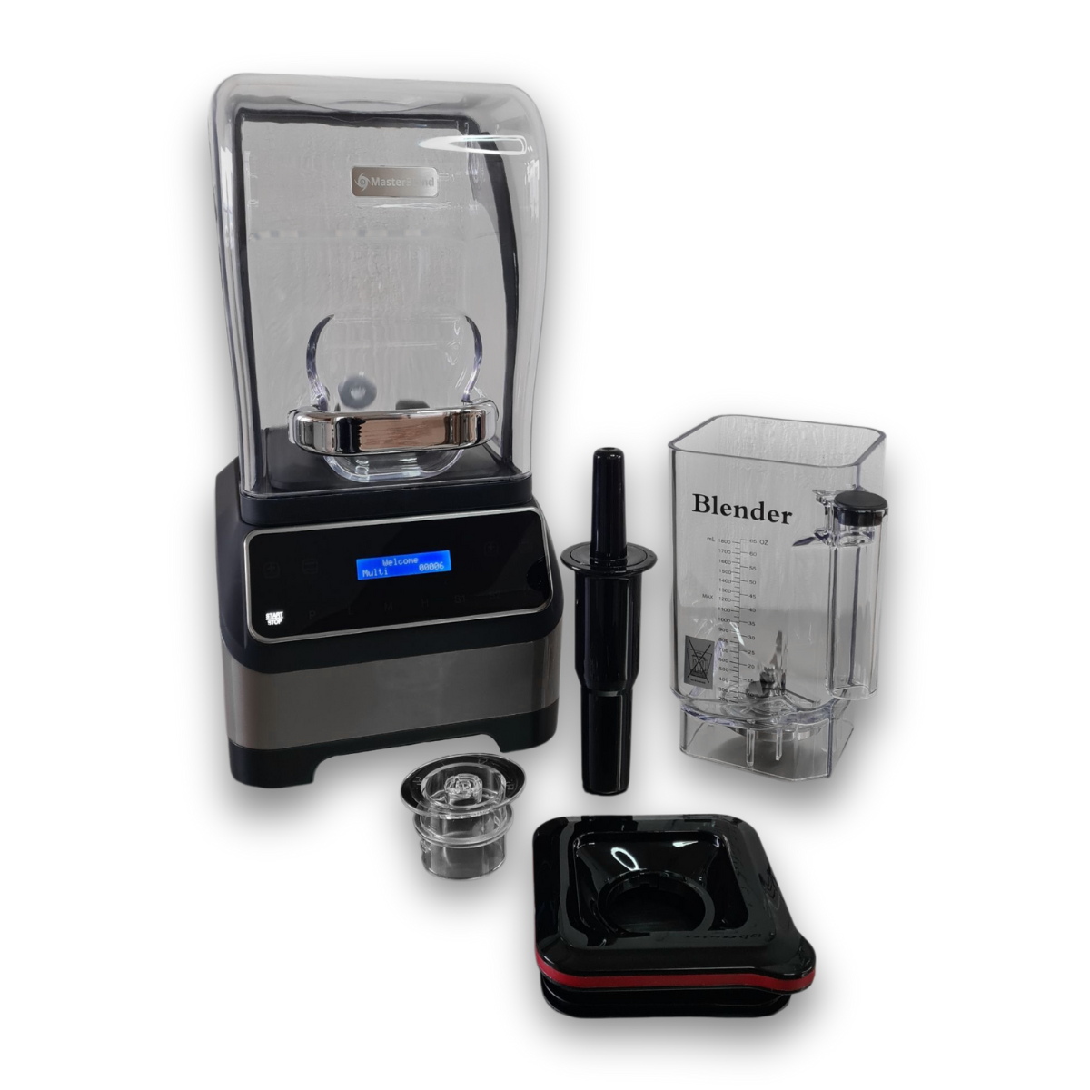 Licuadora Comercial Silenciosa Hielo Masterblend Vaso de 1.8l 2.2hp 100v con cubierta antiruido