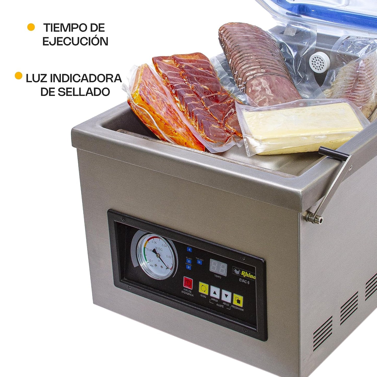 Empacadora Alto Vacío Rhino Evac8 27cm sellado 110v