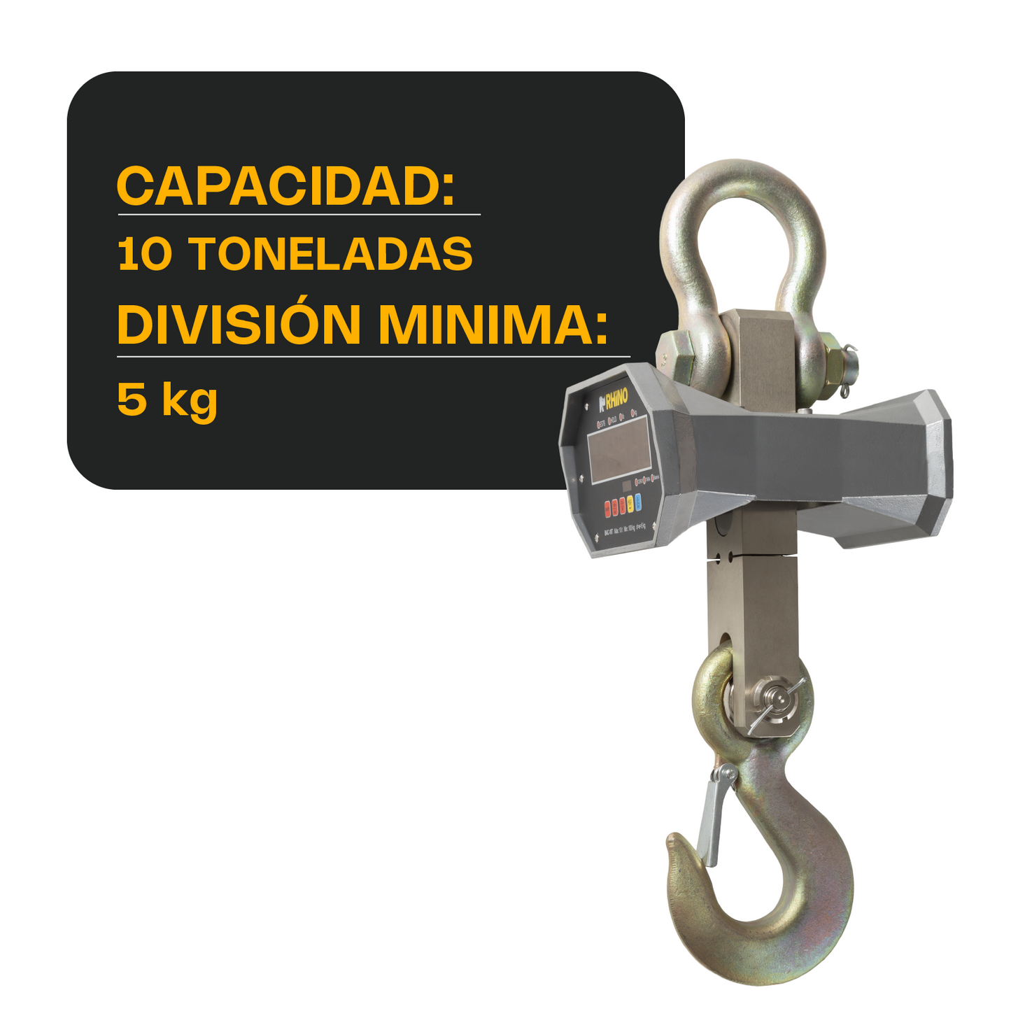 Báscula Electrónica Colgante 10 Toneladas Rhino Bac10t Precision 5 kg