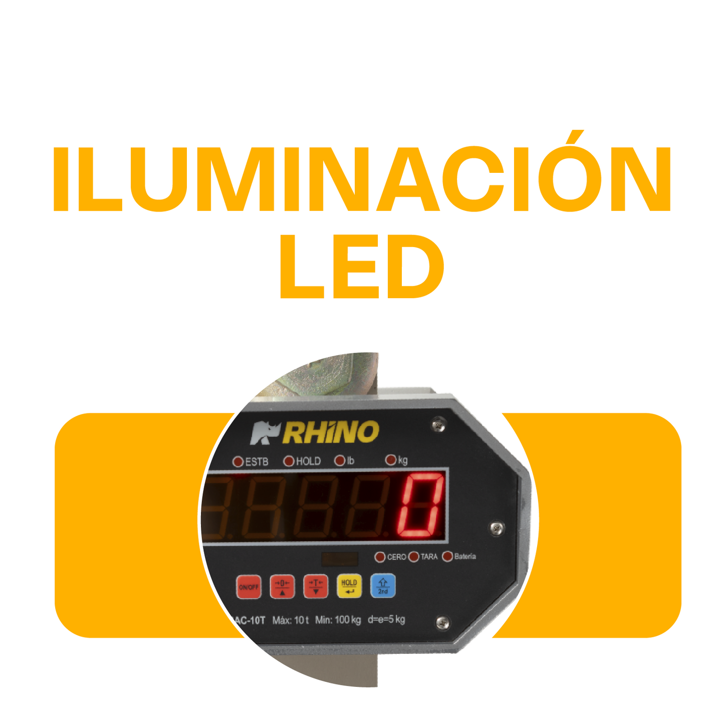 Báscula Electrónica Colgante 10 Toneladas Rhino Bac10t Precision 5 kg