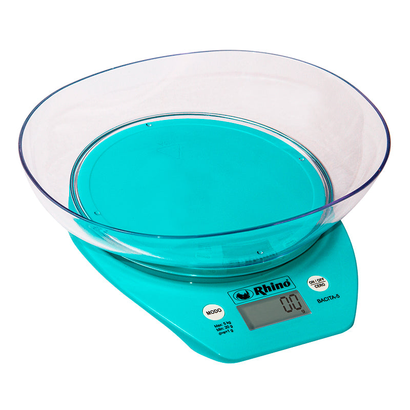 Bascula Digital Rhino para cocina con tazón 5kg/1g Bacita-5