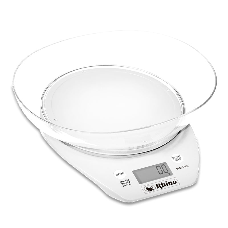 Bascula Digital Rhino para cocina con tazón 5kg/1g Bacita-5