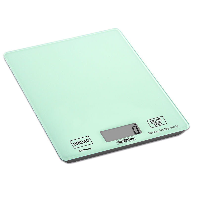 Bascula Digital Rhino De Cocina Bacri5m 5kg Cristal
