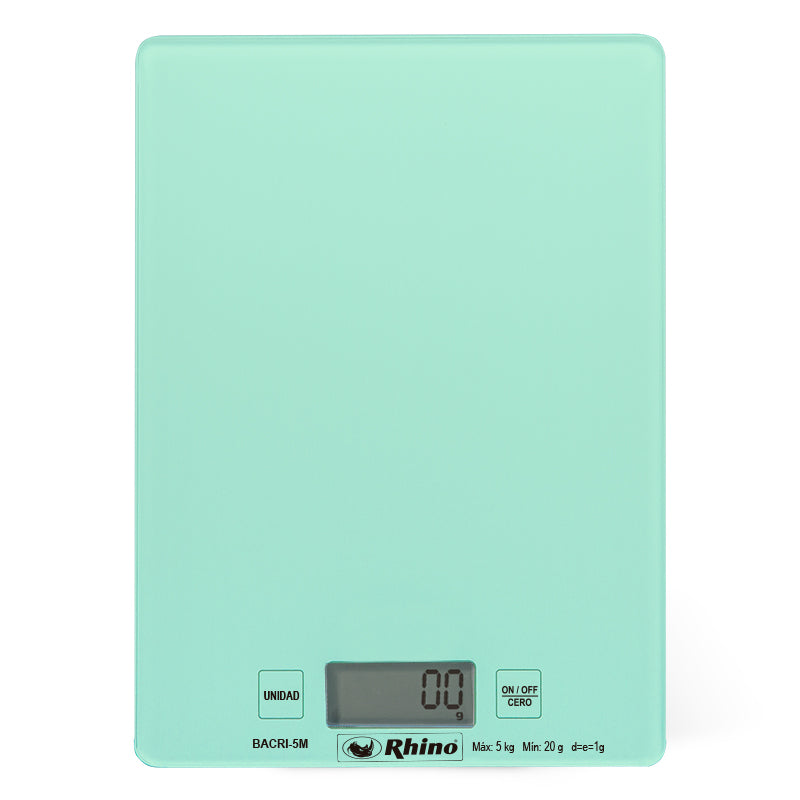 Bascula Digital Rhino De Cocina Bacri5m 5kg Cristal