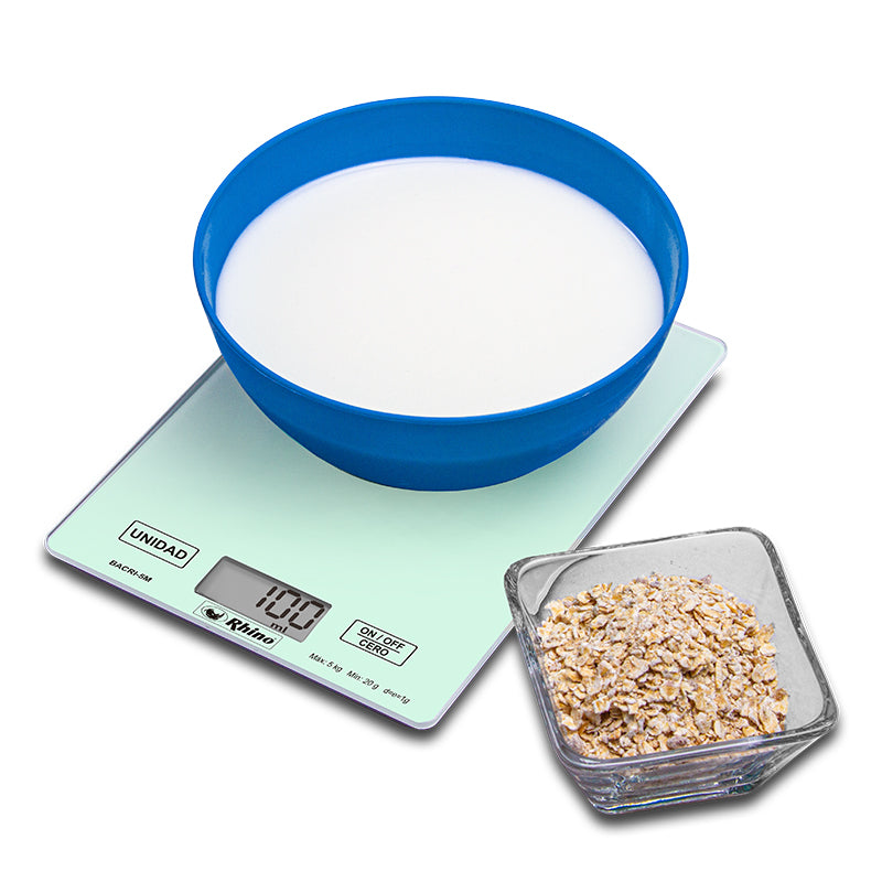 Bascula Digital Rhino De Cocina Bacri5m 5kg Cristal