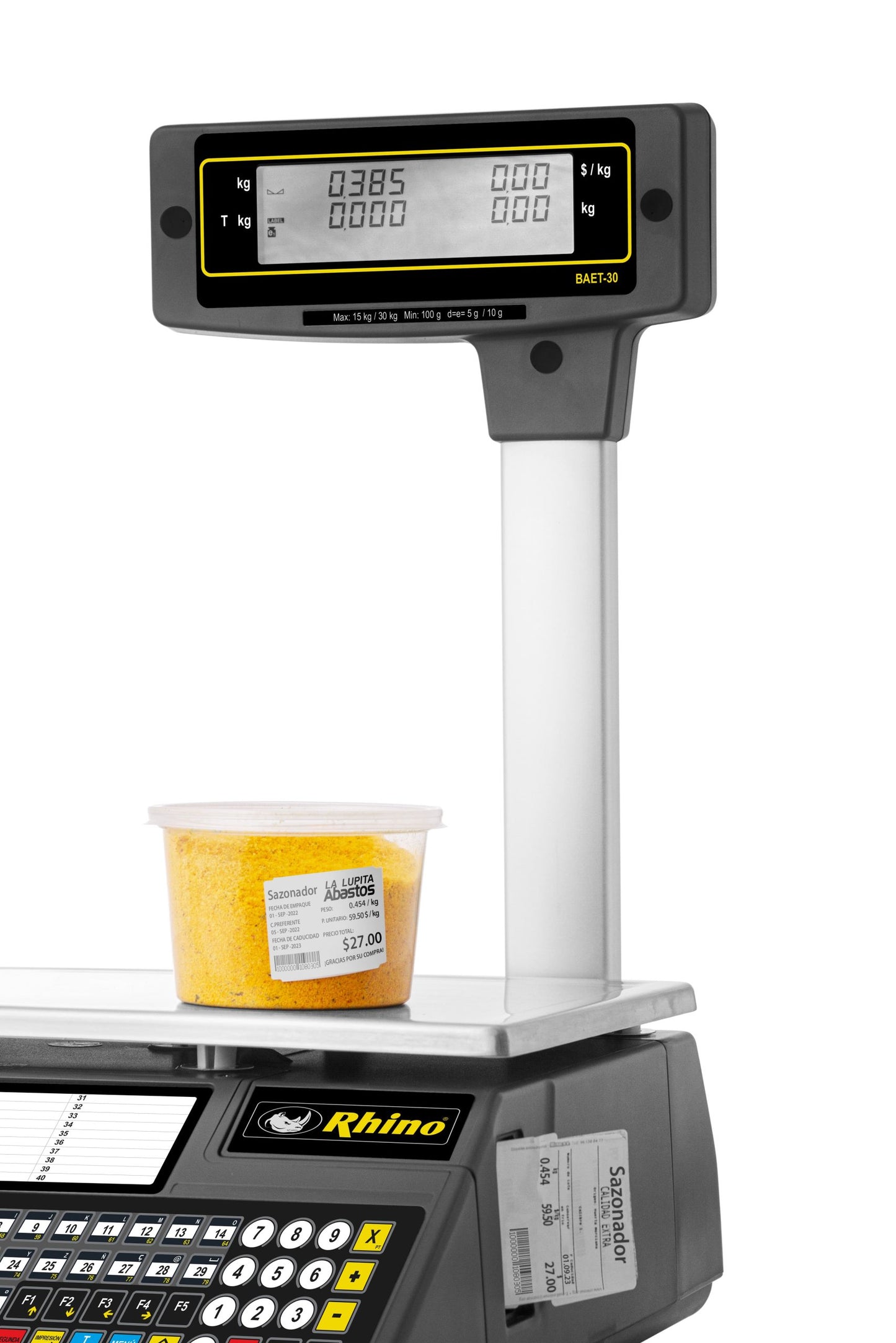 Báscula Etiquetadora Rhino Baet30 Conexión Ethernet Impresión Térmica