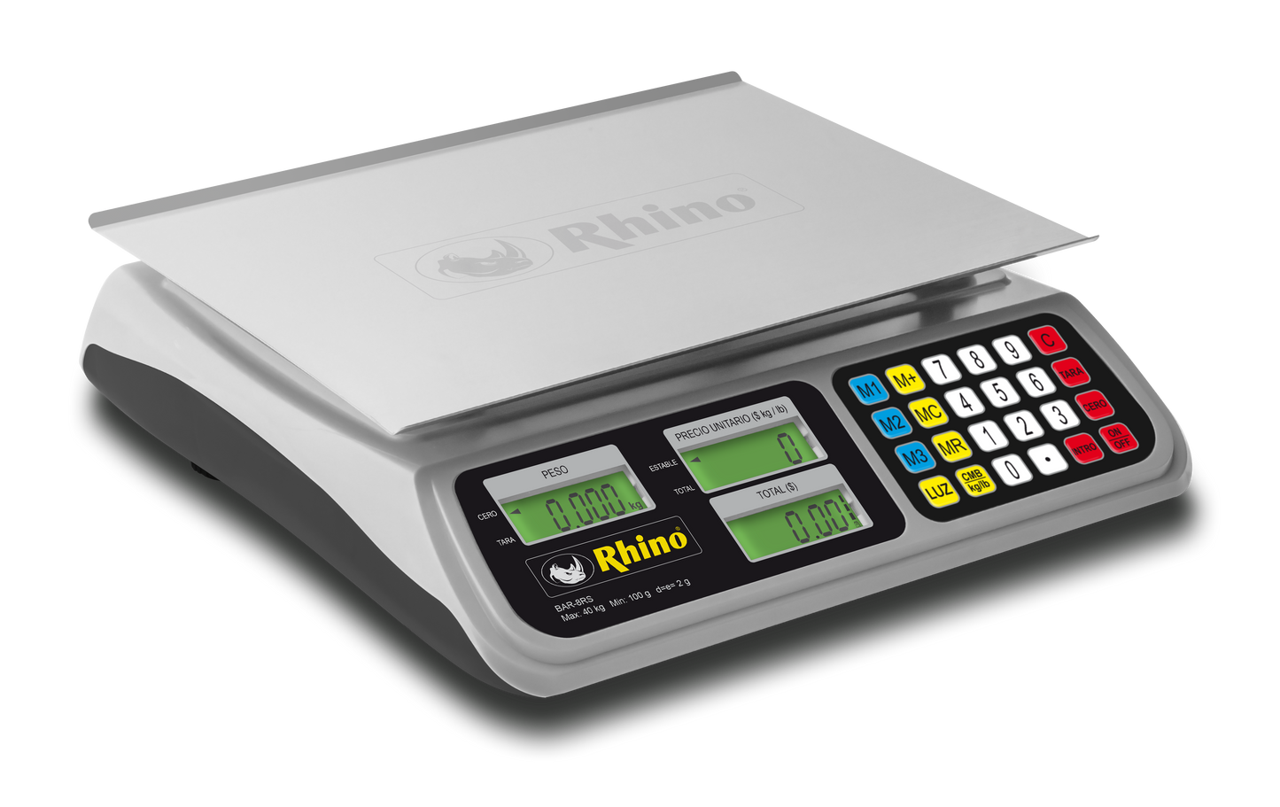 Báscula Digital Rhino 40kg 2g precisión Bar8 Rs Conexión USB