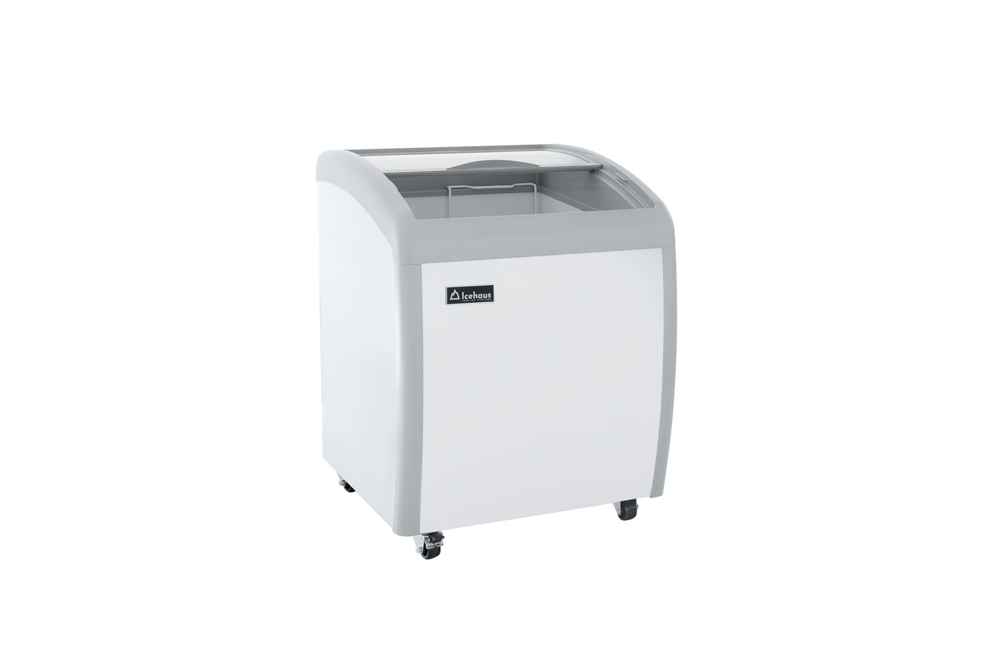 Congelador Paletero tapa cristal curvo IceHaus CHPC160 capacidad de 160 litros