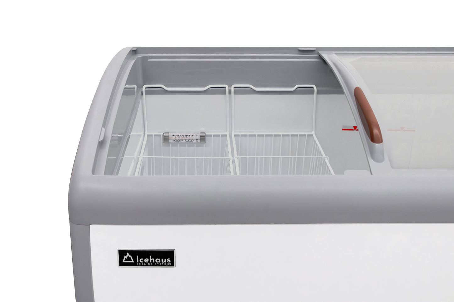 Congelador Paletero tapa cristal curvo CHPC360 IceHaus capacidad de 360 litros