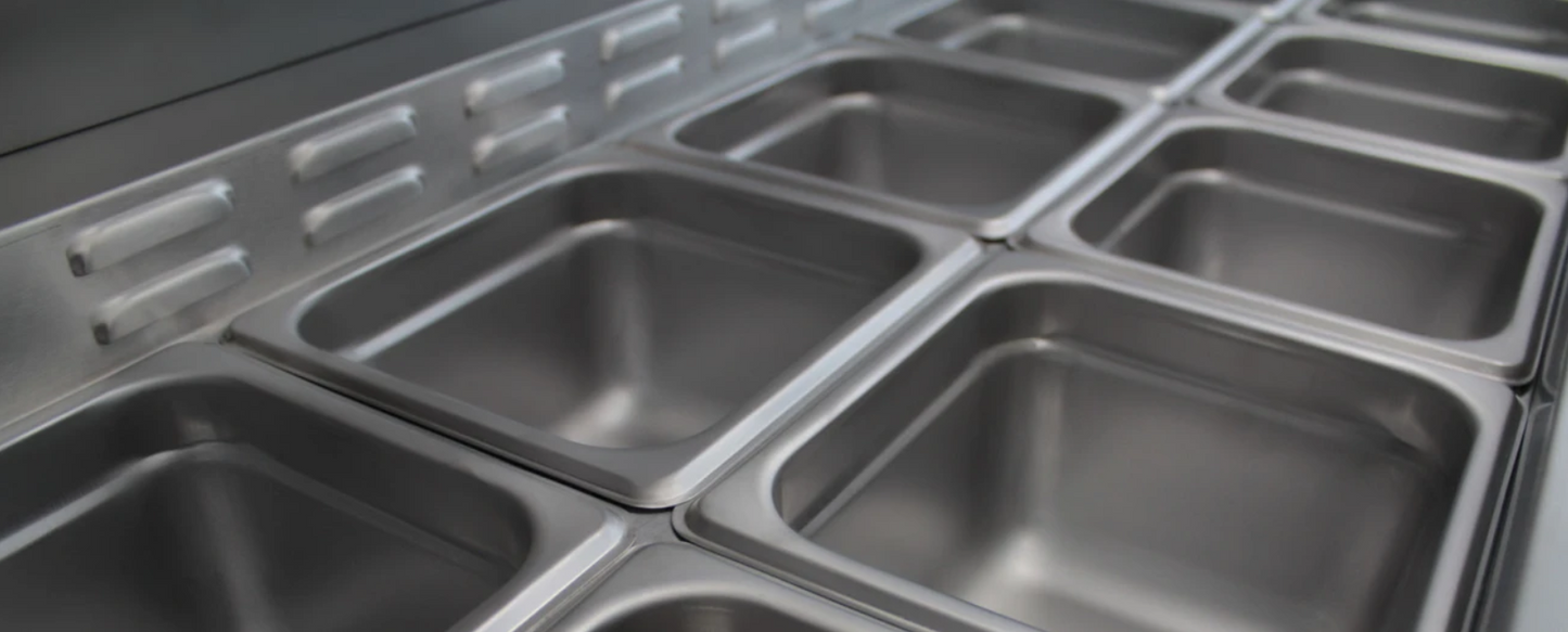 Mesa Preparacion Refrigerada Ensalada ME2PSS01 Icehaus 118 cm frente 0.5 A 5 °C