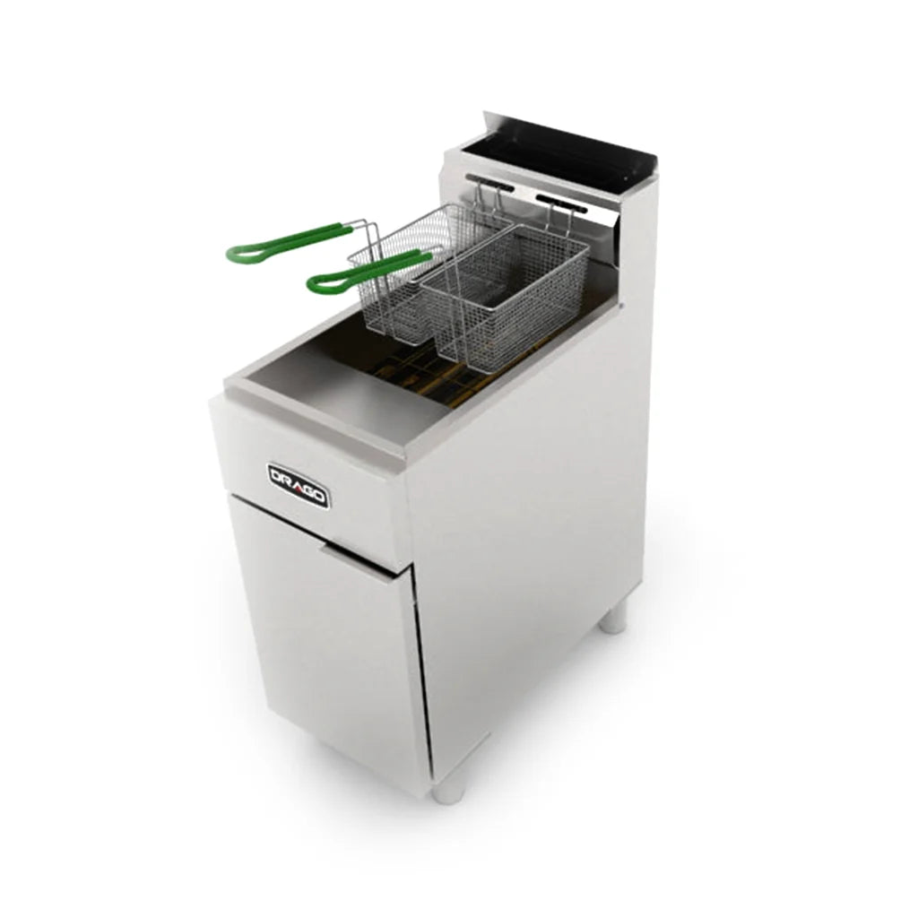 Freidora Comercial Gas LP Drago FG40RS capacidad de 40 litros