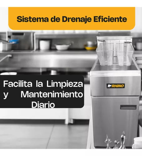 Freidora Rhino 24 Litros a gas LP FREI24LP 3 Quemadores