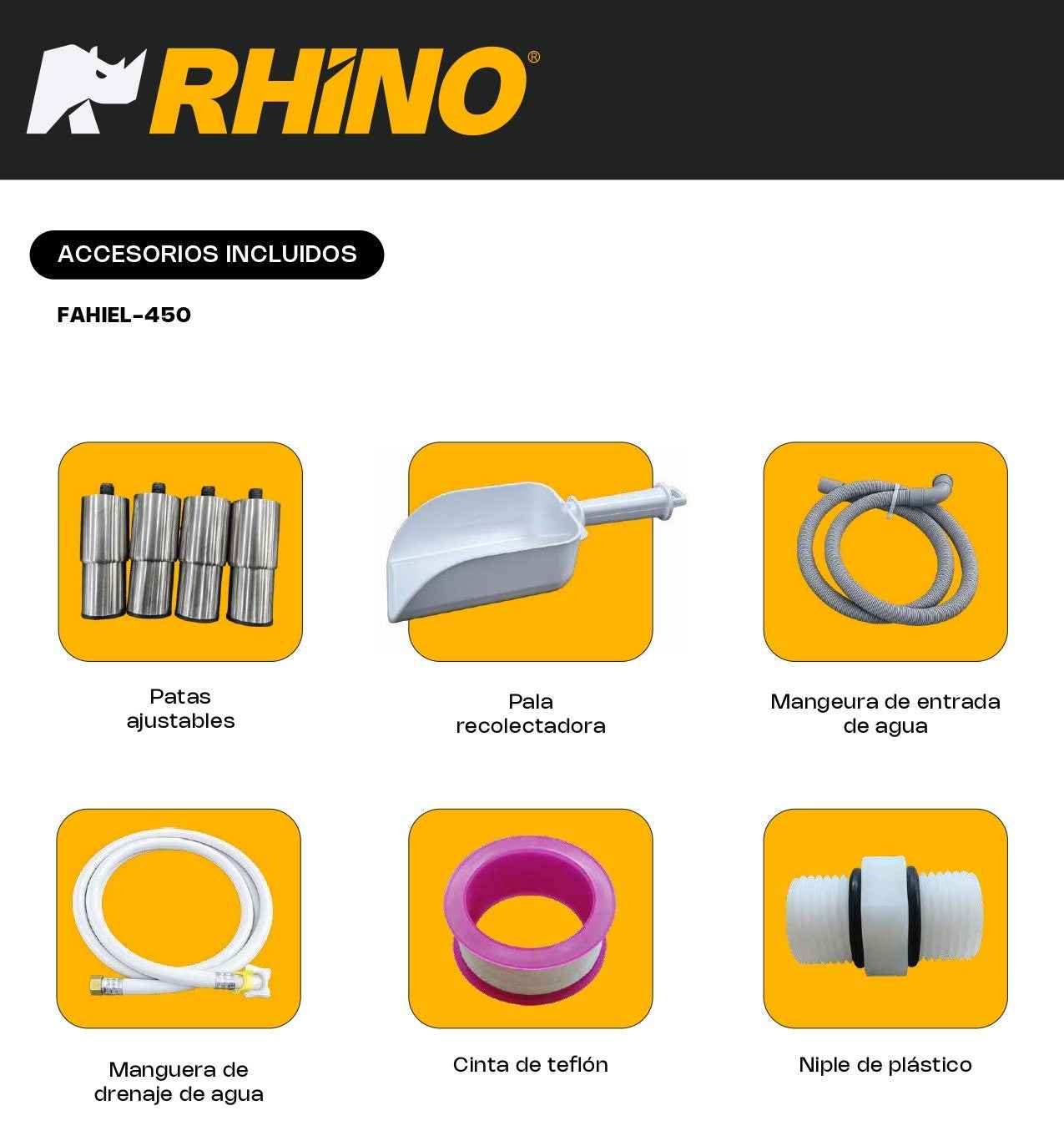 Fábrica De Hielo En Cubo Rhino Fahiel-450 Capacidad de Producción 450Kg Depósito de 250Kg