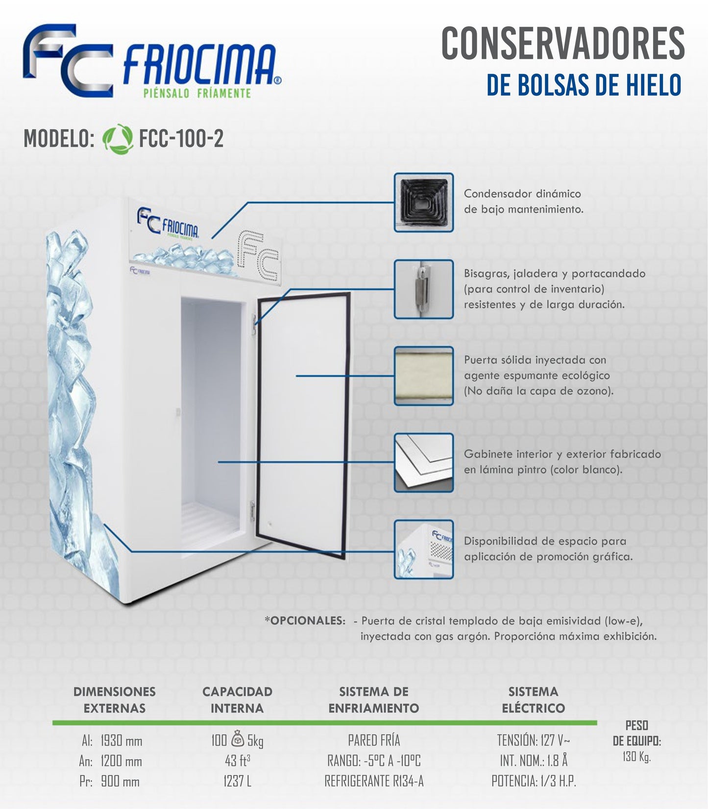Conservador De Hielo Friocima 100 Bolsas 43ft Fcc-100-2