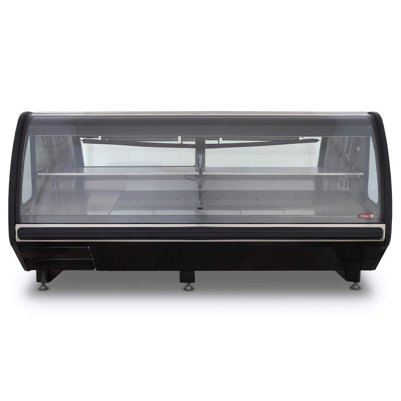 Vitrina Carnicera Curva 2 Puertas Autocontenida Torrey VCA250 Negra Rango Temp 6ºC a 2ºC.