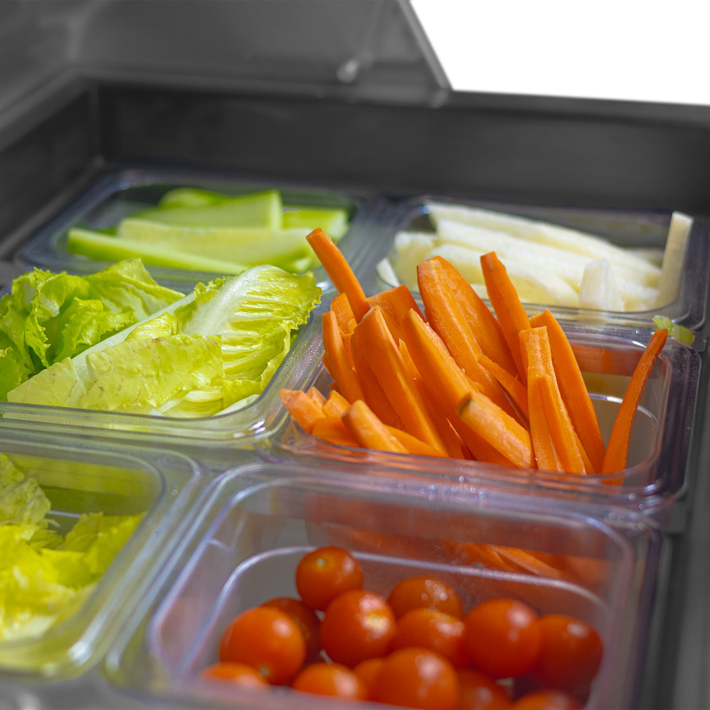 Mesa Refrigerada Comercial para Preparación Rhino Mersal27 6.9pies 8 Insertos Rango Temp. 0 a 4 grados