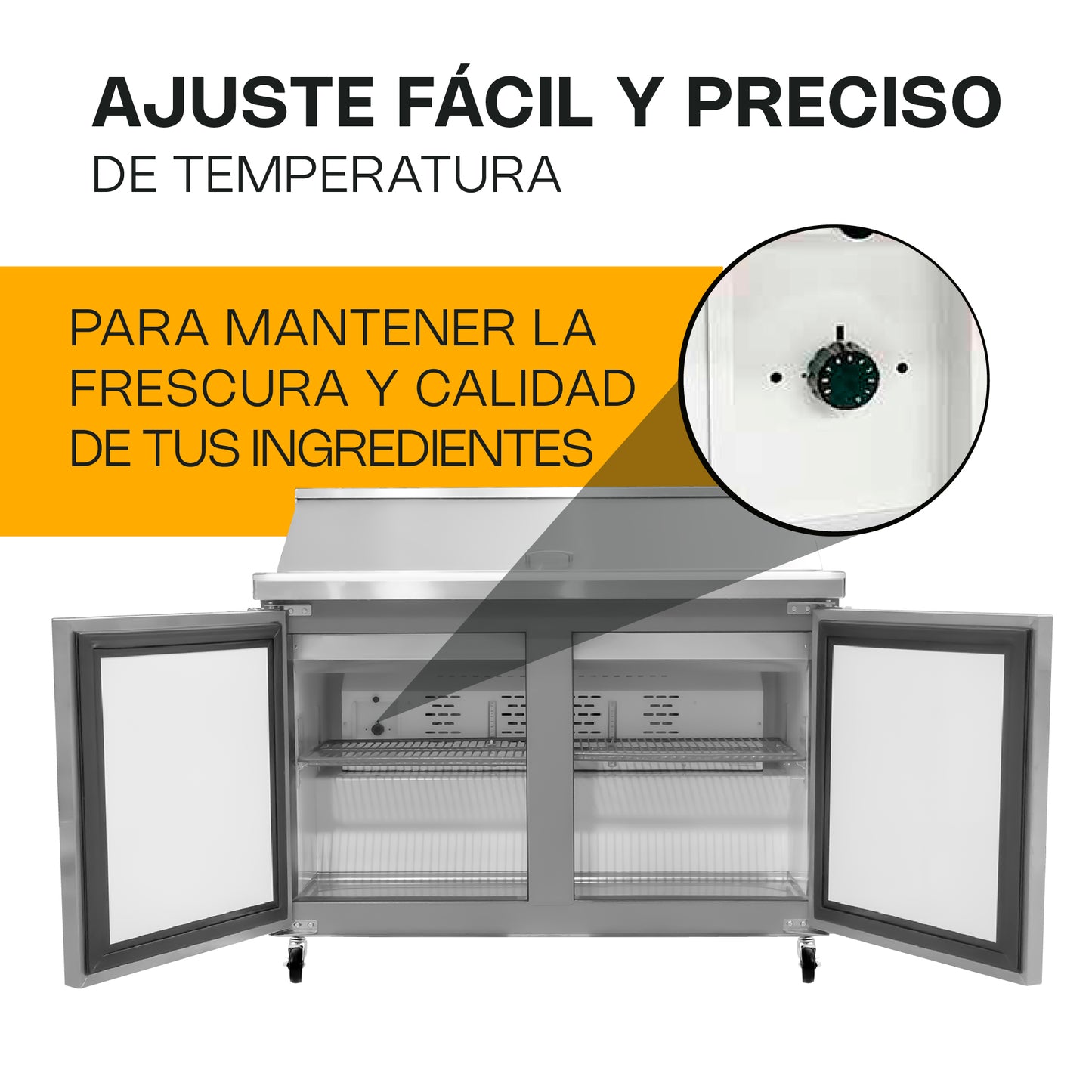 Mesa Refrigerada De Preparación Rhino Mersal48 13.3ft Rango Temp 0 a 4°C