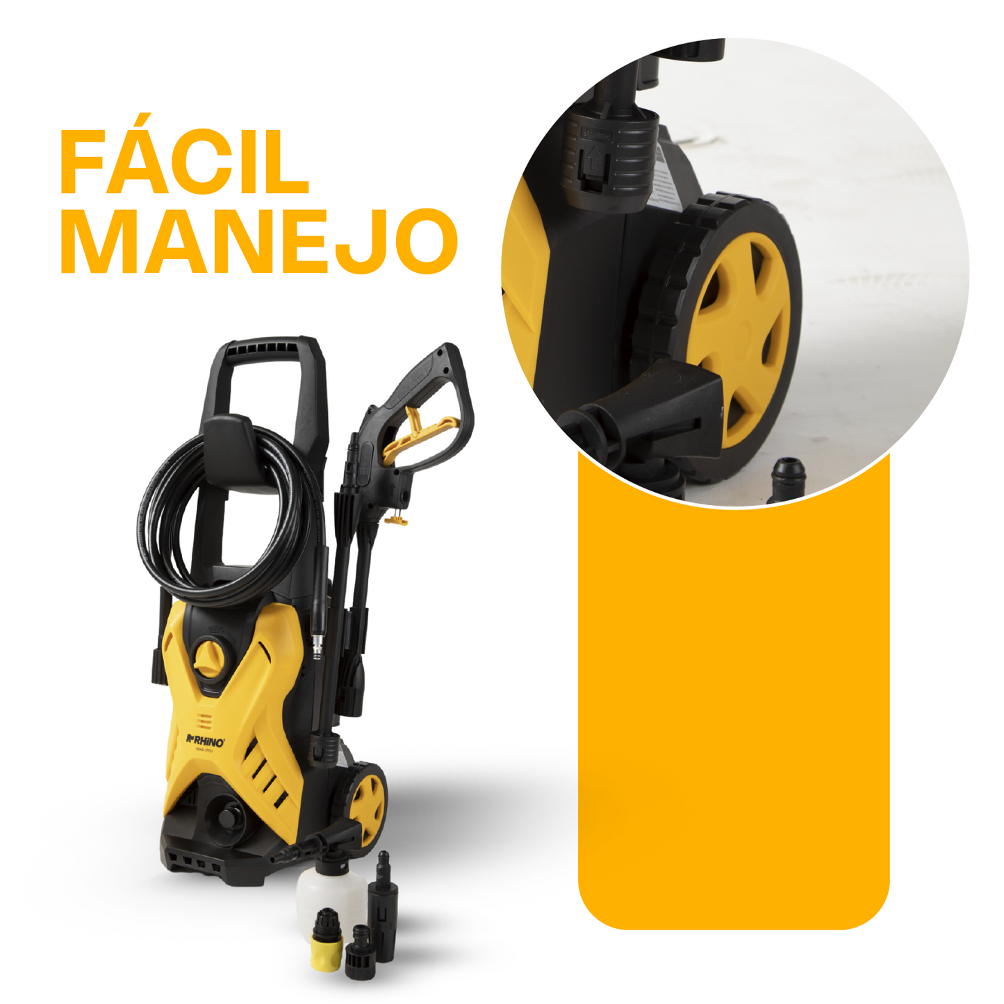 Hidrolavadora De Alta Presión Rhino 1700psi Hidra-1700 5 Lt