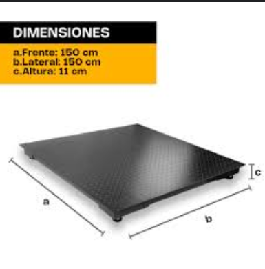 Bascula Plataforma 3 Ton Rhino Plaba-15 1.5x1.5m Modulo indicador Iqy incluido