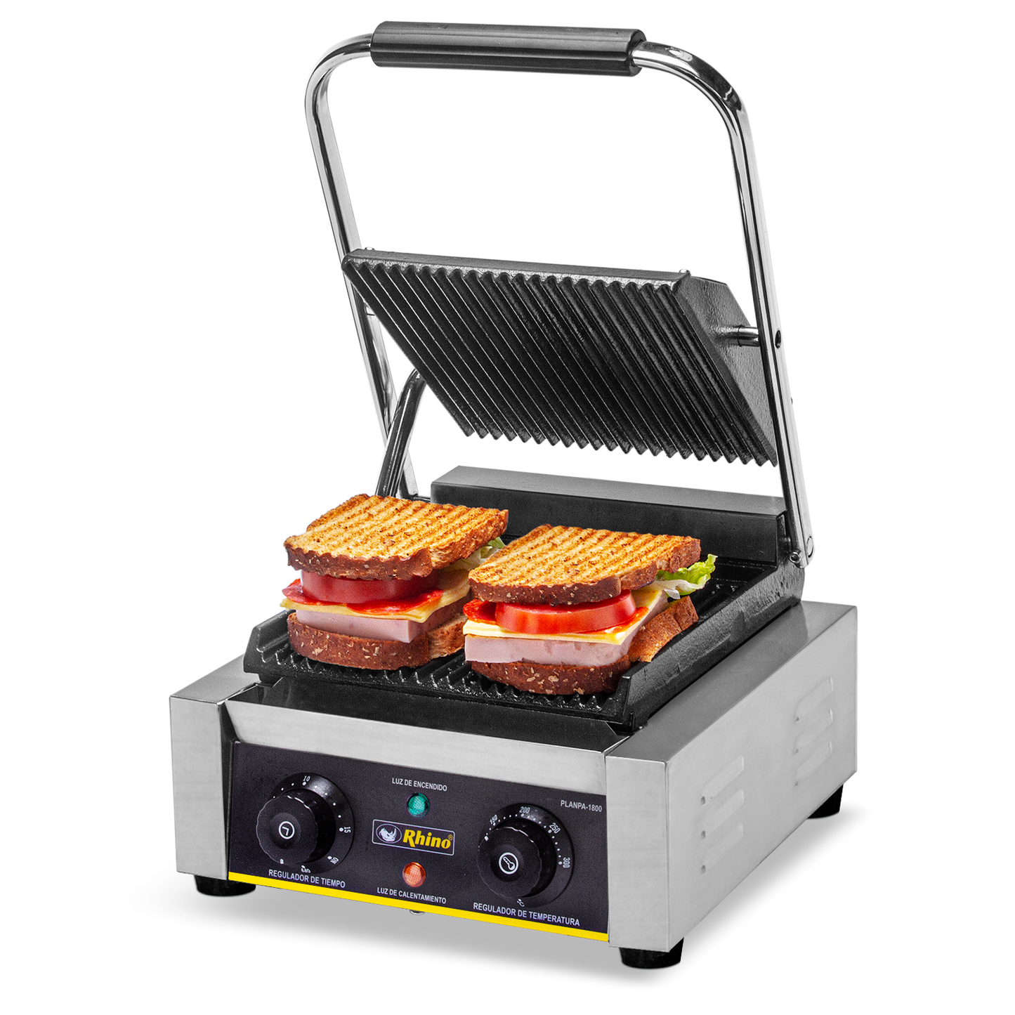 Plancha Panini Marca Rhino Planpa 1800W electrica