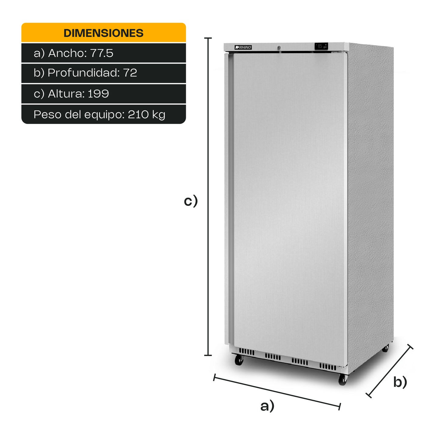 Refrigerador Vertical Rhino Revesol23 0°c A 4°c 23 Pies