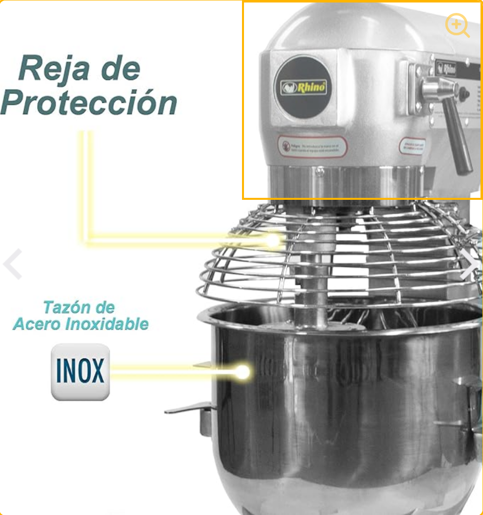 Batidora Planetaria 10 lt Rhino Bati10 3 Velocidades Amasa 1.5 kg