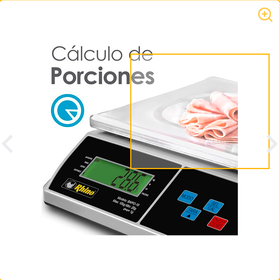 Báscula Electrónica Porcionadora Rhino Bapo10x cálculo de porciones