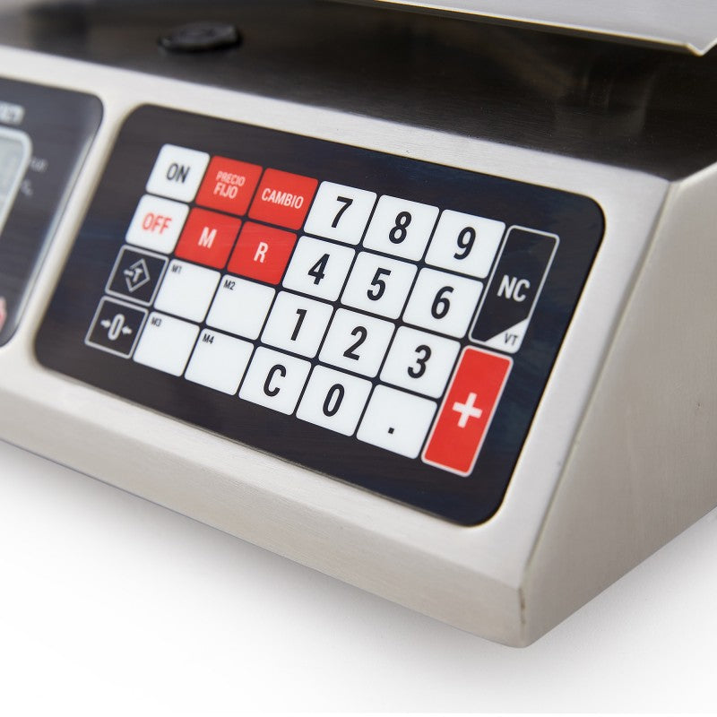 Báscula comercial digital Torrey L-PCR 40kg recargable 110v precisión de 5g doble pantalla puerto usb iliminada
