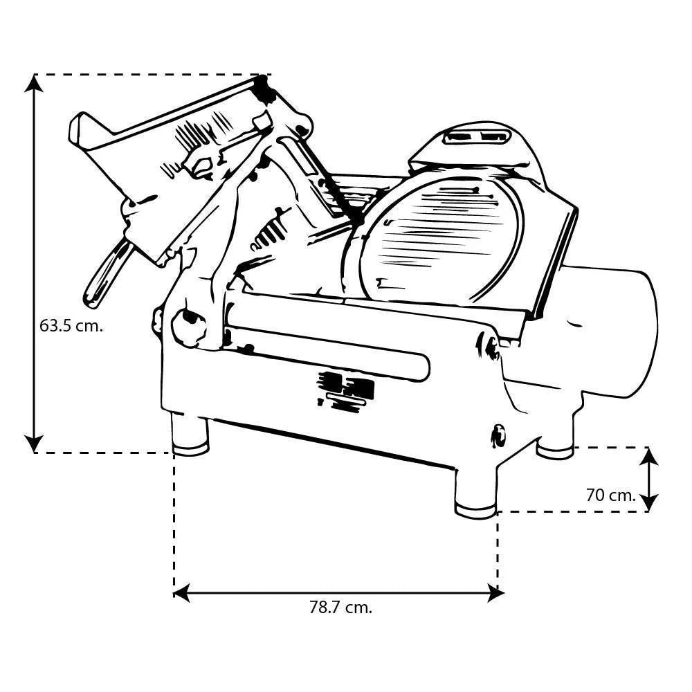 Rebanadora para carne Torrey R300a Cuchilla De 30 Cm Transmisión de Engrane 1/3 Hp