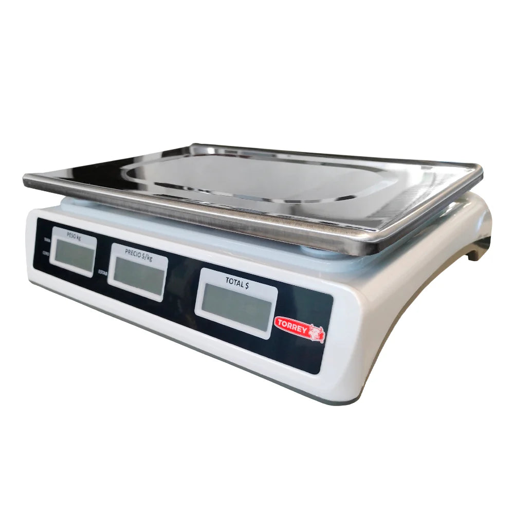 Báscula Digital Torrey SXE40 40kg precisión de 5g función peso precio pantalla iluminada batería recargable