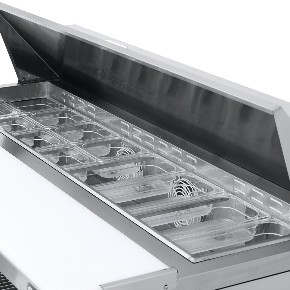 Mesa refrigerada para preparar sandwiches y ensaladas 8 INSERTOS DE 1/3 Cap. 16 ft³