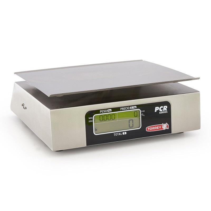 Báscula comercial digital Torrey L-PCR 40kg recargable 110v precisión de 5g doble pantalla puerto usb iliminada