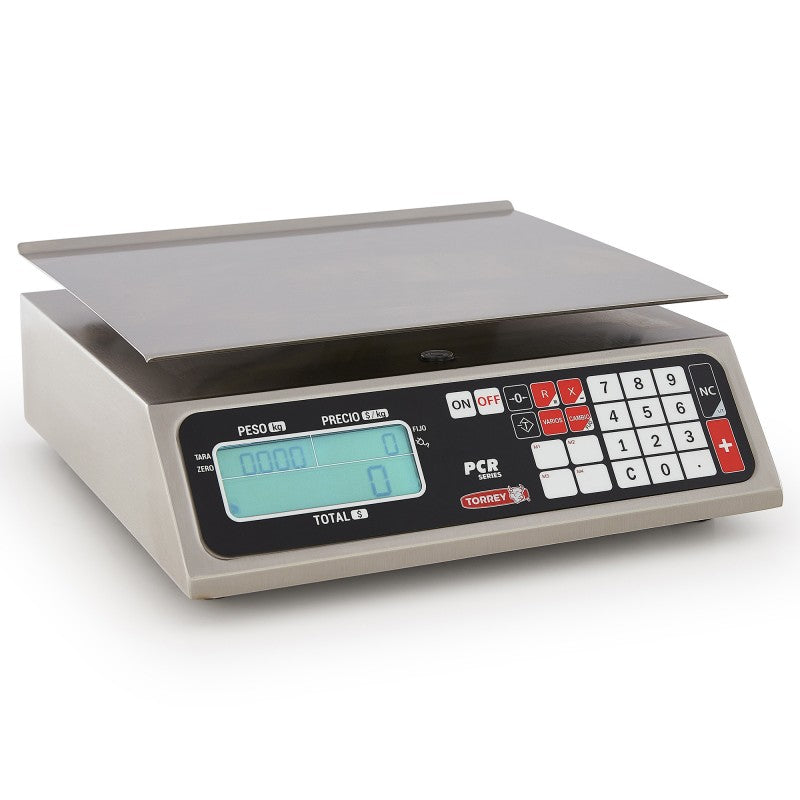Báscula Digital Torrey Pcr-40 40kg Conexión A Pc Acero Inoxidable Precisión de 5 gramos Batería recargable