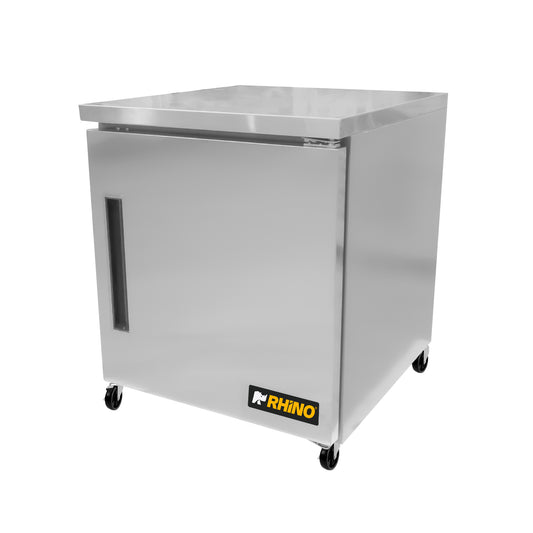 Mesa Refrigerada Bajo Barra Rhino Merbaj-27 1/10 Hp Rango temperatura 0 A 4°c