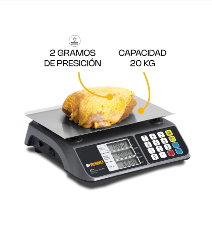 Báscula Digital Rhino BAR6 20kg 2g Precisión
