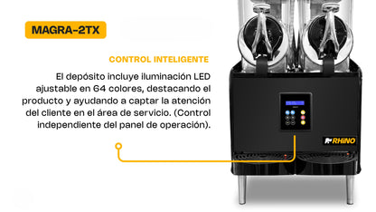 Máquina Granizadora Comercial Rhino 2 Tanques Magra-2TX