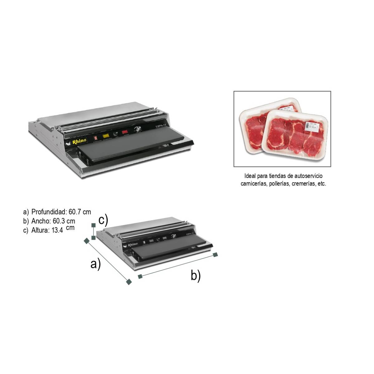 Emplayadora de Alimentos Marca Rhino EMPA-55