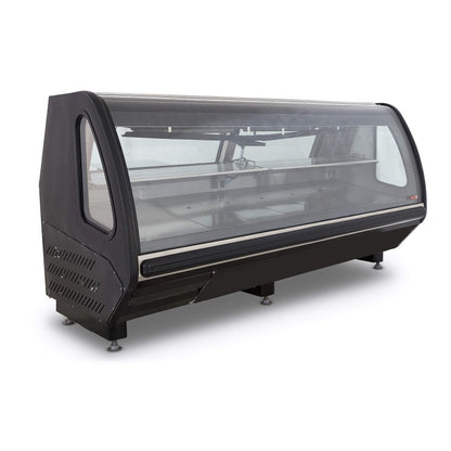 Vitrina Carnicera Curva 2 Puertas Autocontenida Torrey VCA250 Negra Rango Temp 6ºC a 2ºC.