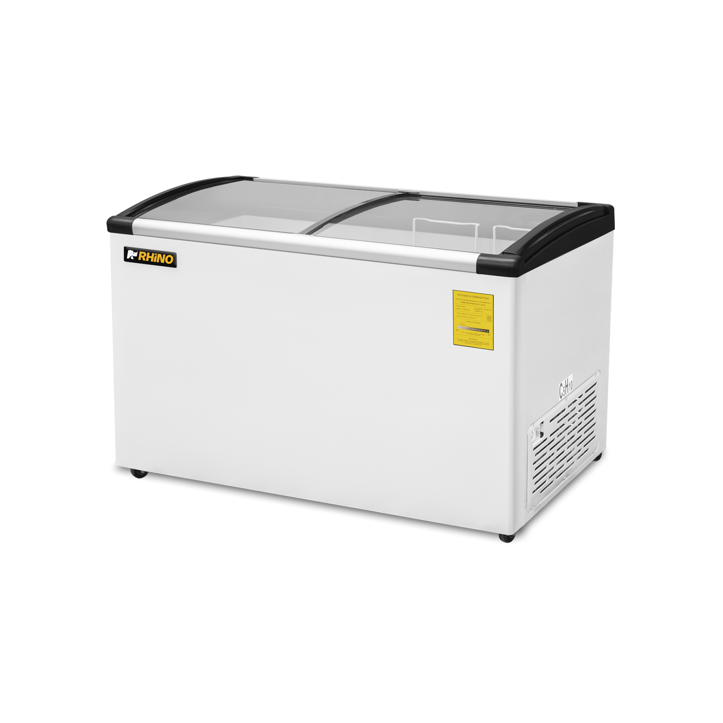 Rhino Congelador Paletero Comercial puerta cristal curvo Congecri-7c 7ft3 Rango temperatura -24°C a 5°C 127V R290