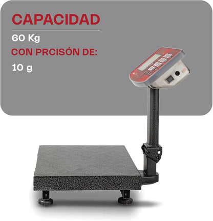 Báscula Digital Plataforma Plegable 60kg Vinson Baple60 Precisión de 10 gramos Batería recargable