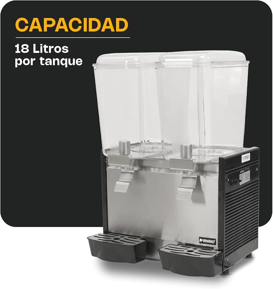 Despachador de Bebidas Rhino DISBEF-2T 2 Tanques 18 Litros por cada tanque 110V