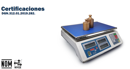 Báscula Digital Comercial Metrology BAL40 capacidad de 40Kg Precisión de 5g Batería recargable
