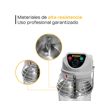 Amasadora Comercial Rhino AMASA 10 Litros 1 HP capacidad de amasado 4kg