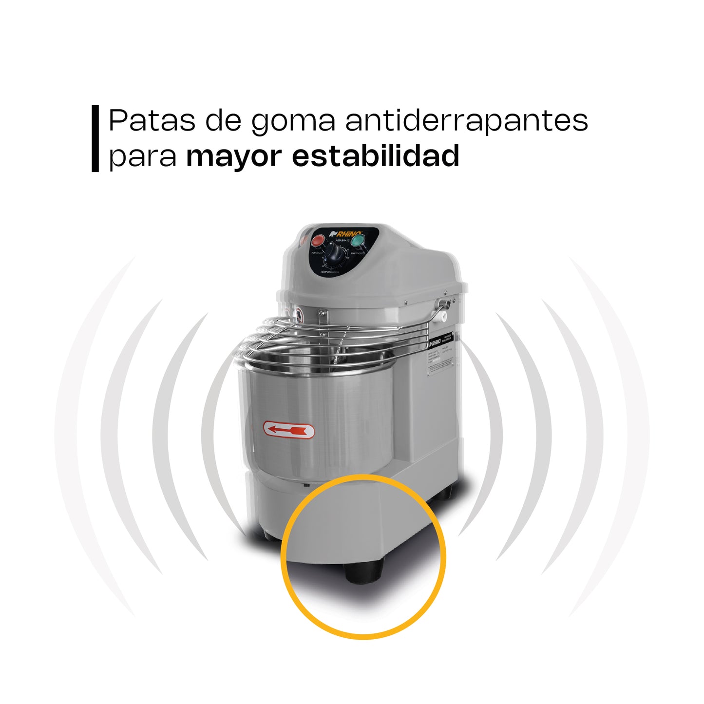 Amasadora Comercial Rhino AMASA 10 Litros 1 HP capacidad de amasado 4kg